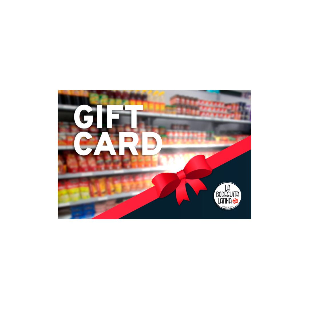 Tarjeta de regalo gift card de productos latinos en estados unidos