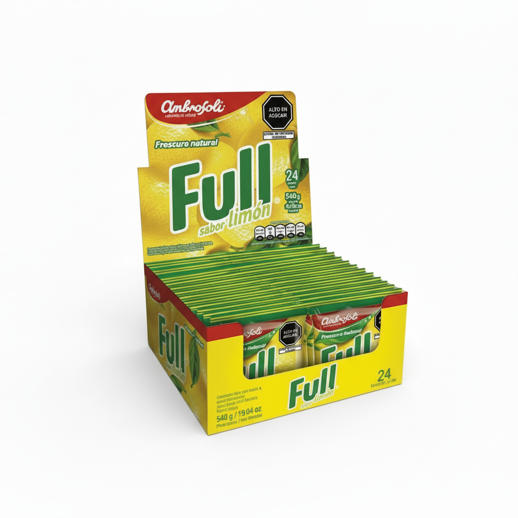 Caramelos Full sabor limón de la marca ambrosoli de sabor cítrico y dulce