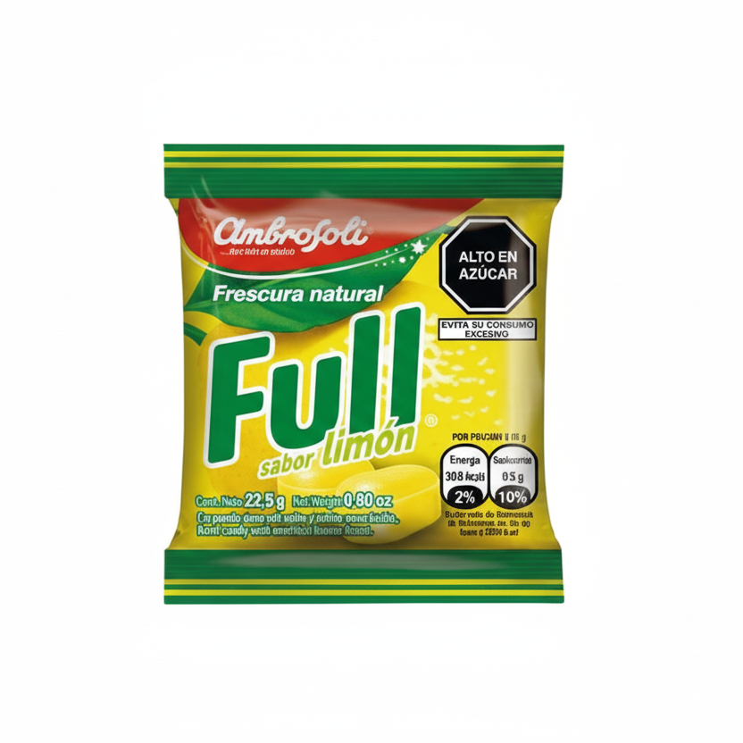Caramelos Full sabor limón de la marca ambrosoli de sabor cítrico y dulce