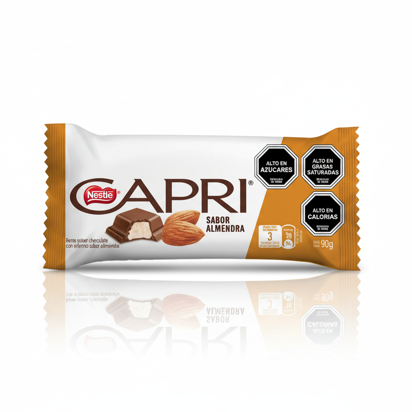 chocolate de leche en barra de  nestle Capri Almendra 