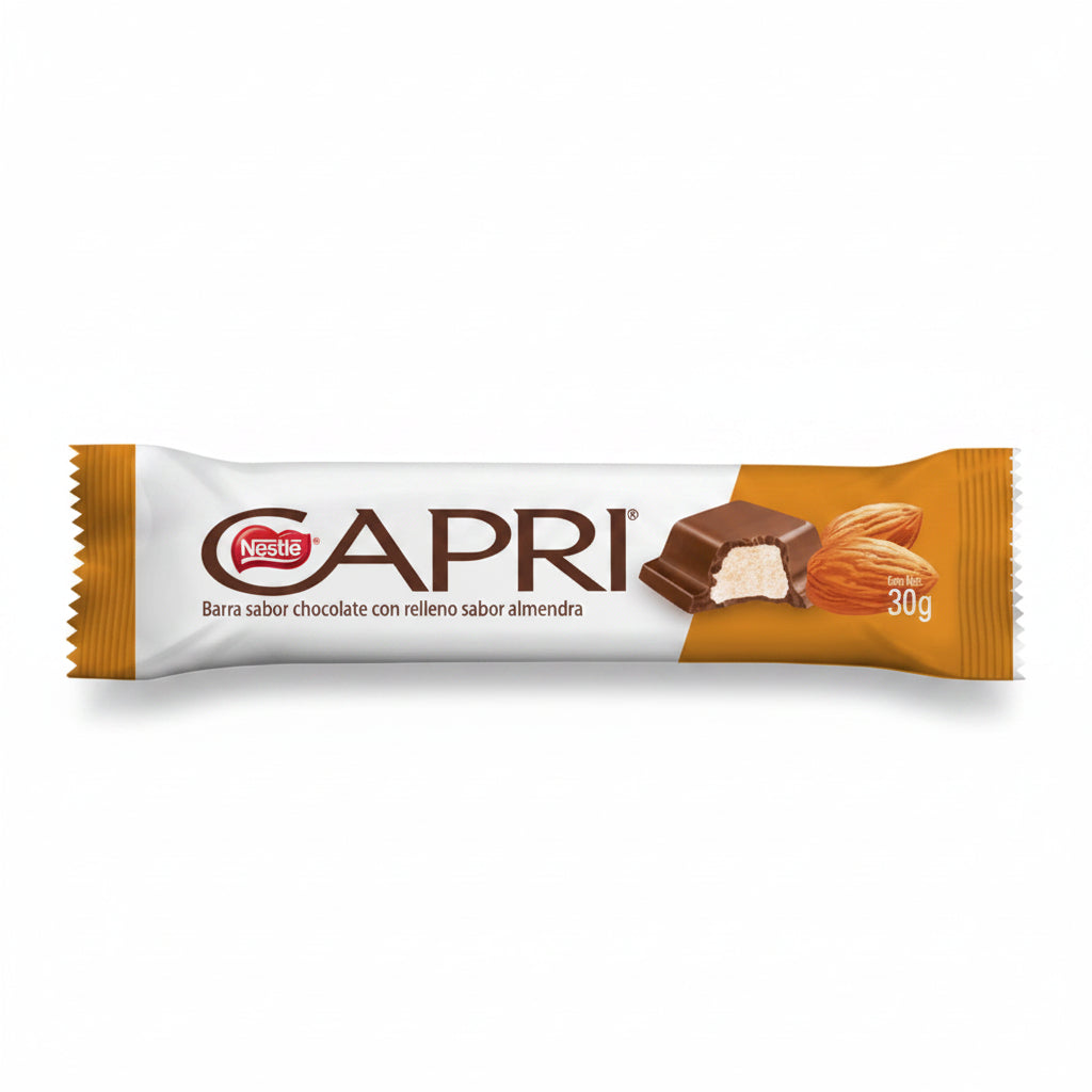 chocolate de leche en barra de  nestle Capri Almendra-presentacion-mini