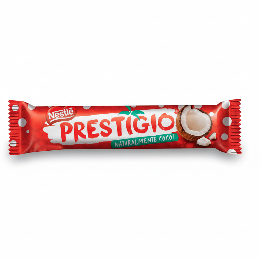 Chocolate Prestigio sabor coco con chocolate de leche marca nestle 