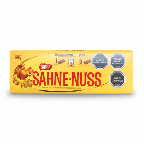 Chocolate Nestle en barra sahne nuss con almendra presentación de 160 gramos