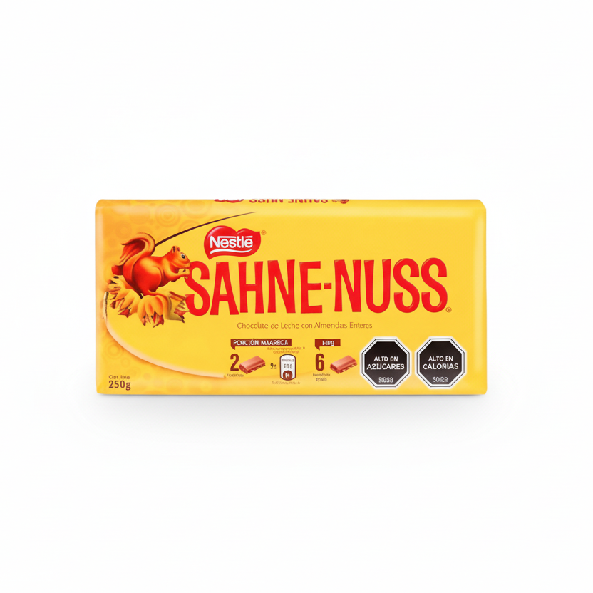 Chocolate Nestle en barra sahne nuss con almendra presentación 