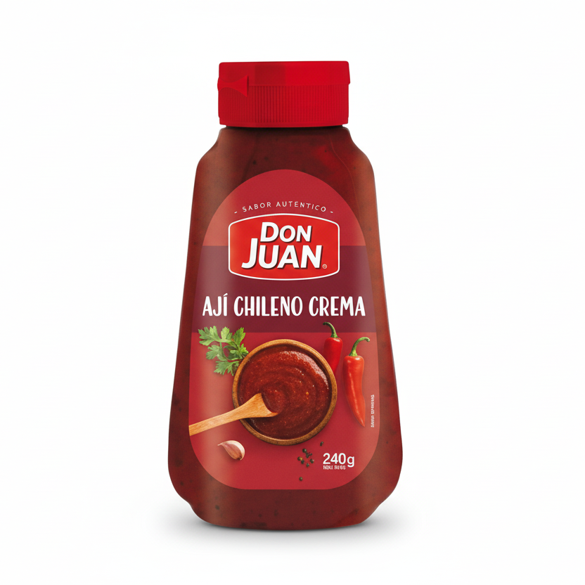ajíichileno en crema presentación de botella sabor medio picante
