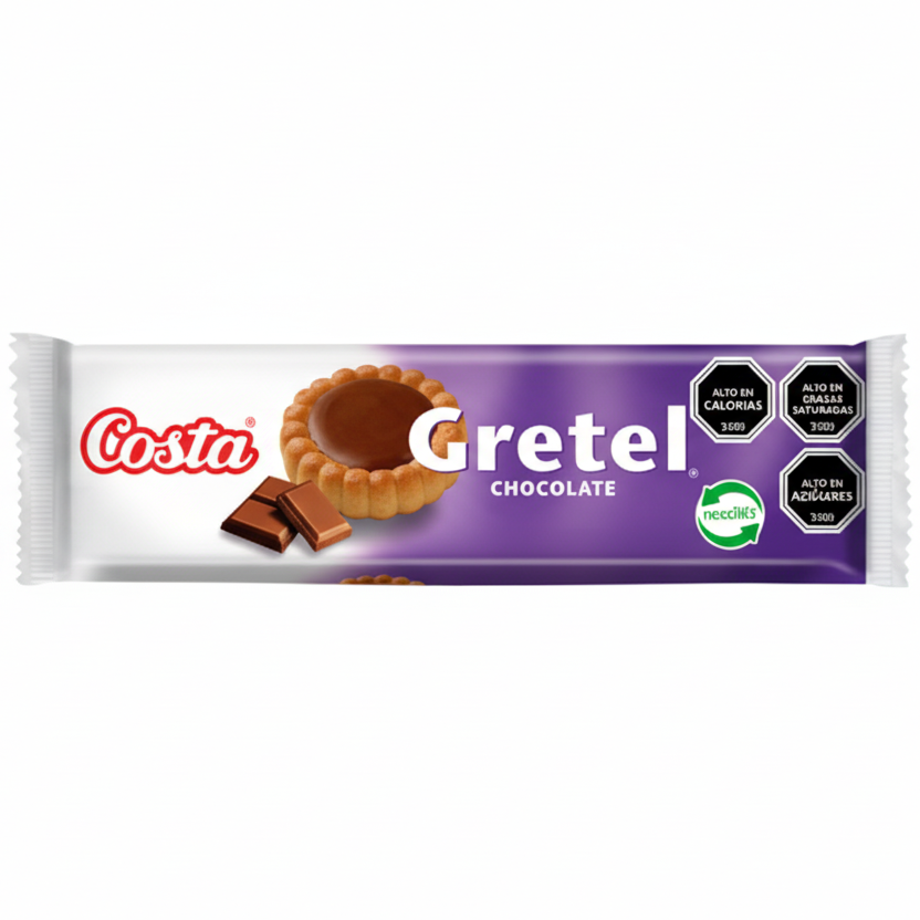 Galleta chocolate marca  costa crujiente dulce y de chile