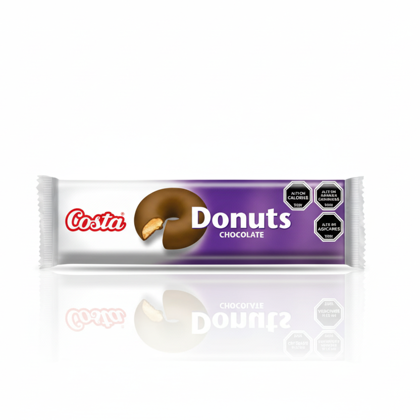 galleta crujiente donuts con cobertura de chocolate 
