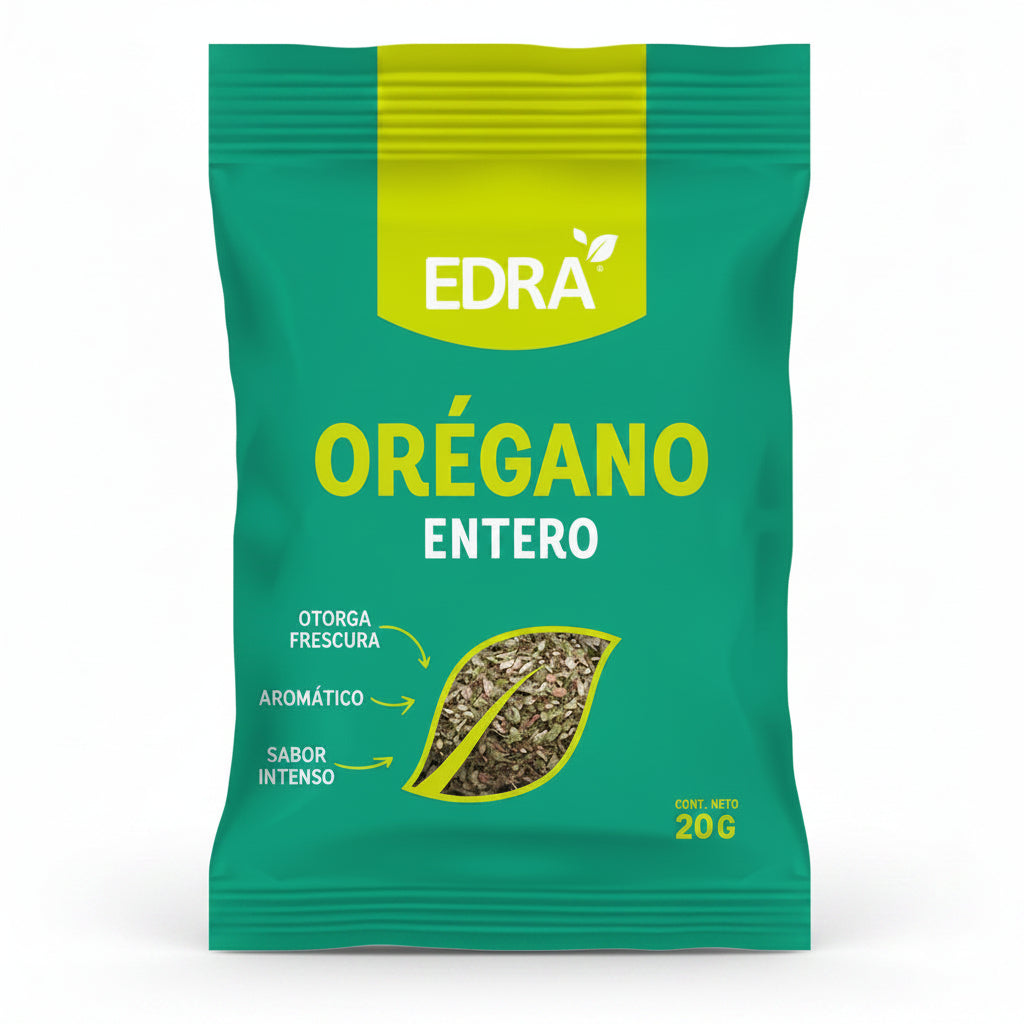 Oregano enero condimentomarca edra presentacion 20 gramos chileno