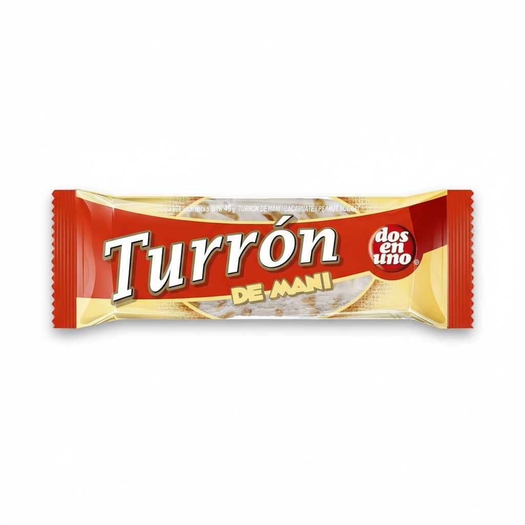 torron de mani marca dos en uno chileno