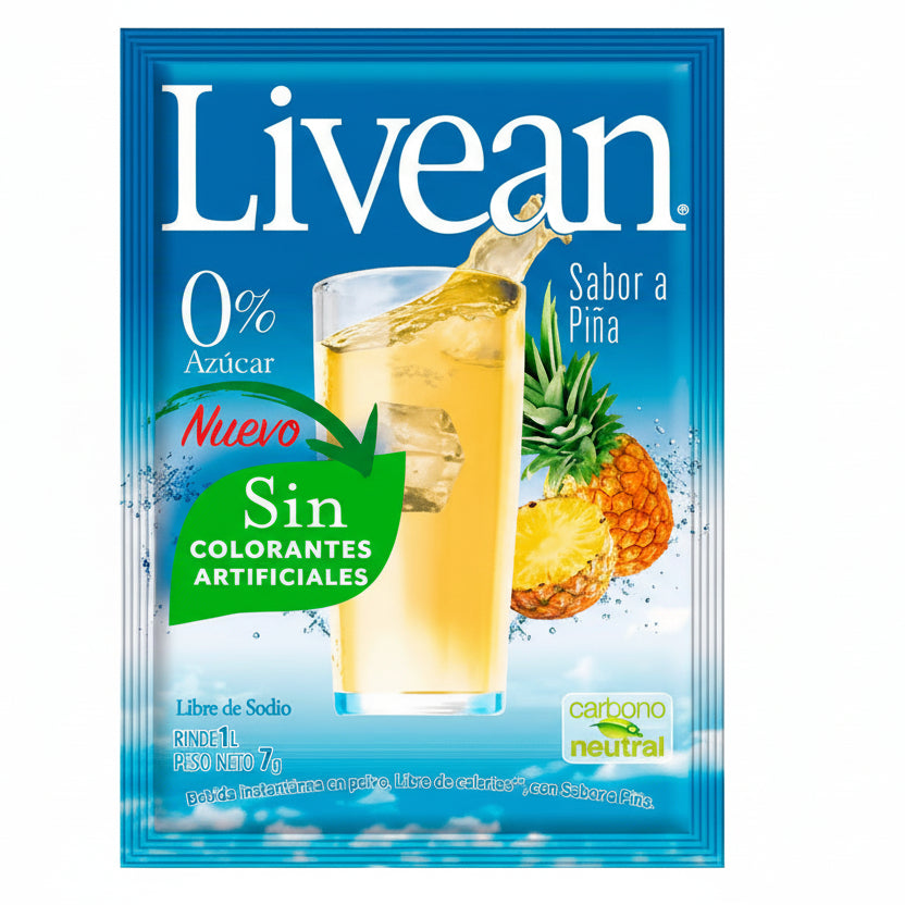 bebida en polvo livean sabor pina sin azucar