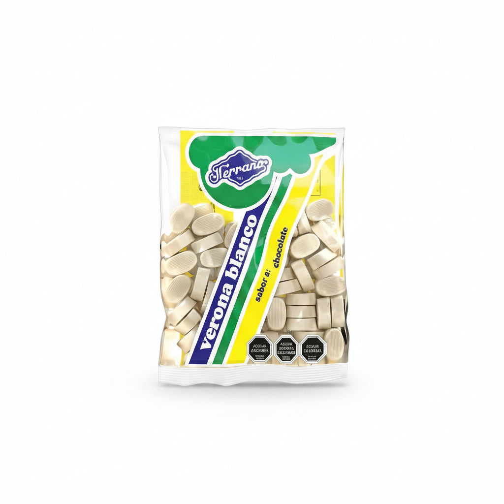 caramelo verona sabor chocolate blanco marca terrano chile chileno