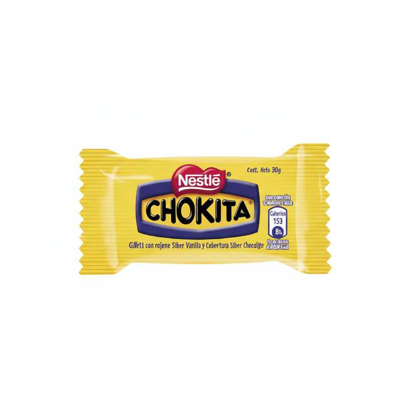 chocolate chokita de nestle chileno galleta  de arroz con dulce de leche y chocolate en presentación unidad