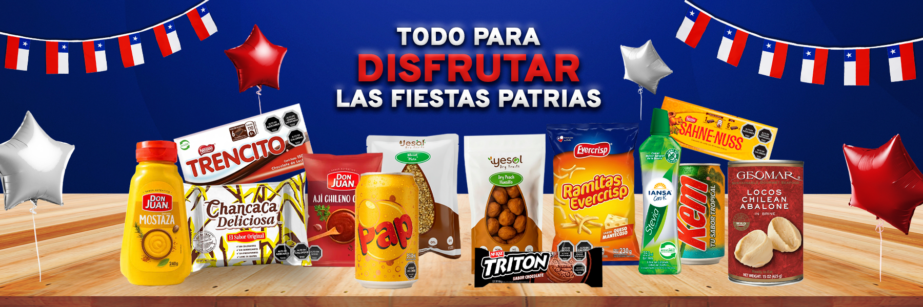 tienda-online-la-bodeguita-latina-productos-chilenos-venta-online-mostaza-don-juan-chancaca-aji-chileno-mote-yesol-huesillo-galleta-triton-locos-geomar-stevia-iansa-trencito-chocolate-sanhenuss-refresco-chileno-kem-ramitas-evercrips-fiestas-patrias-chilenas-septiembre