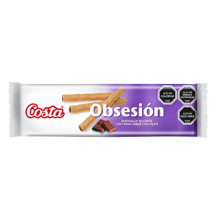 barquillos rellenos de chocolate galleta obsesion marca costa chilenas