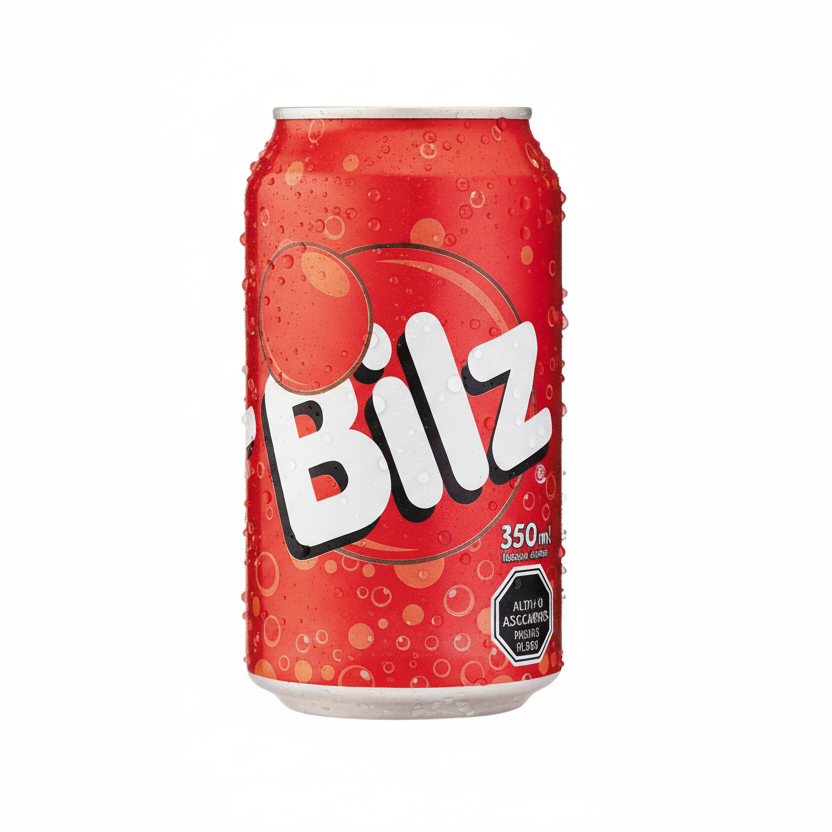 gaseosa soda refresco Bilz bebida tradicional chilena con sabor dulce presentación lata