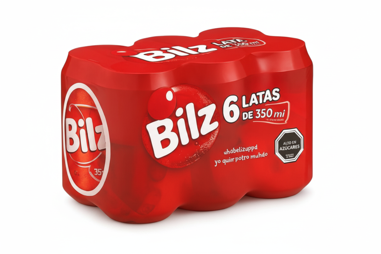gaseosa soda refresco Bilz bebida tradicional chilena con sabor dulce presentación sixpack