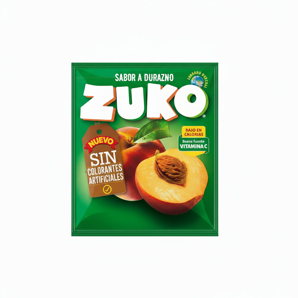 jugo en polvo zuko sabor durazno chileno