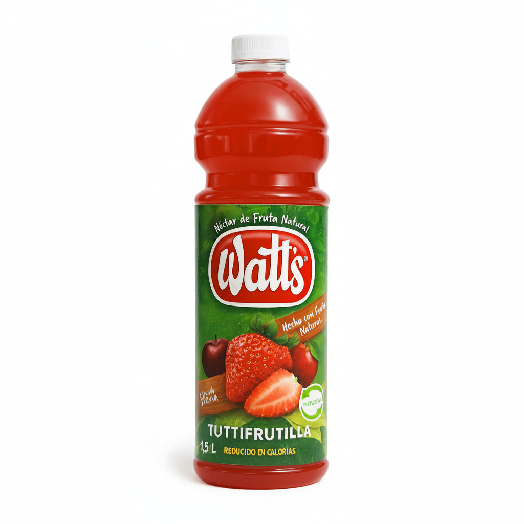 jugo watts sabor frutilla de 1.5 litros reducido en calorias nectar de frutilla watts sabor frutilla
