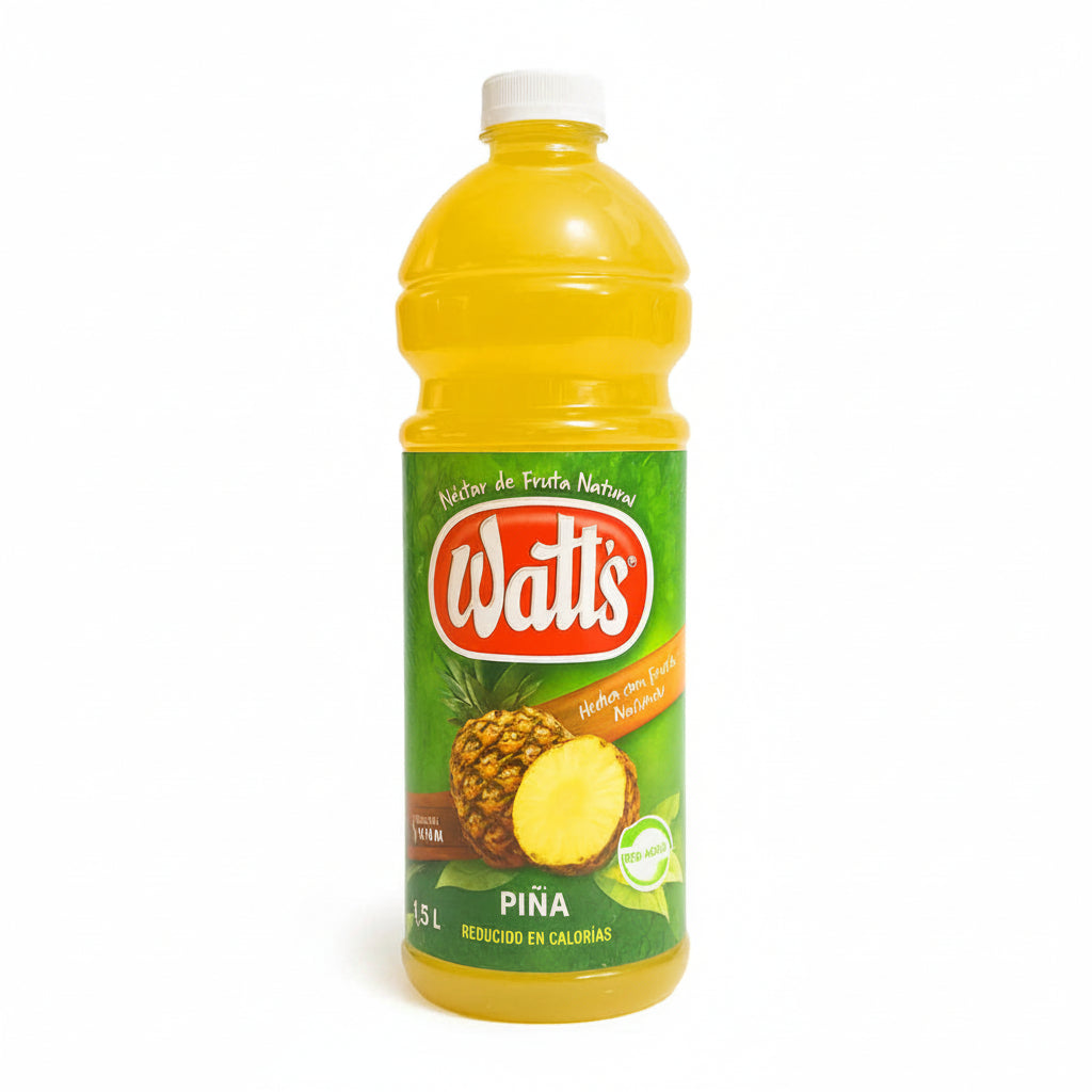 jugo watts sabor piña de 1.5 litros reducido en calorias nectar de frutilla watts sabor piña