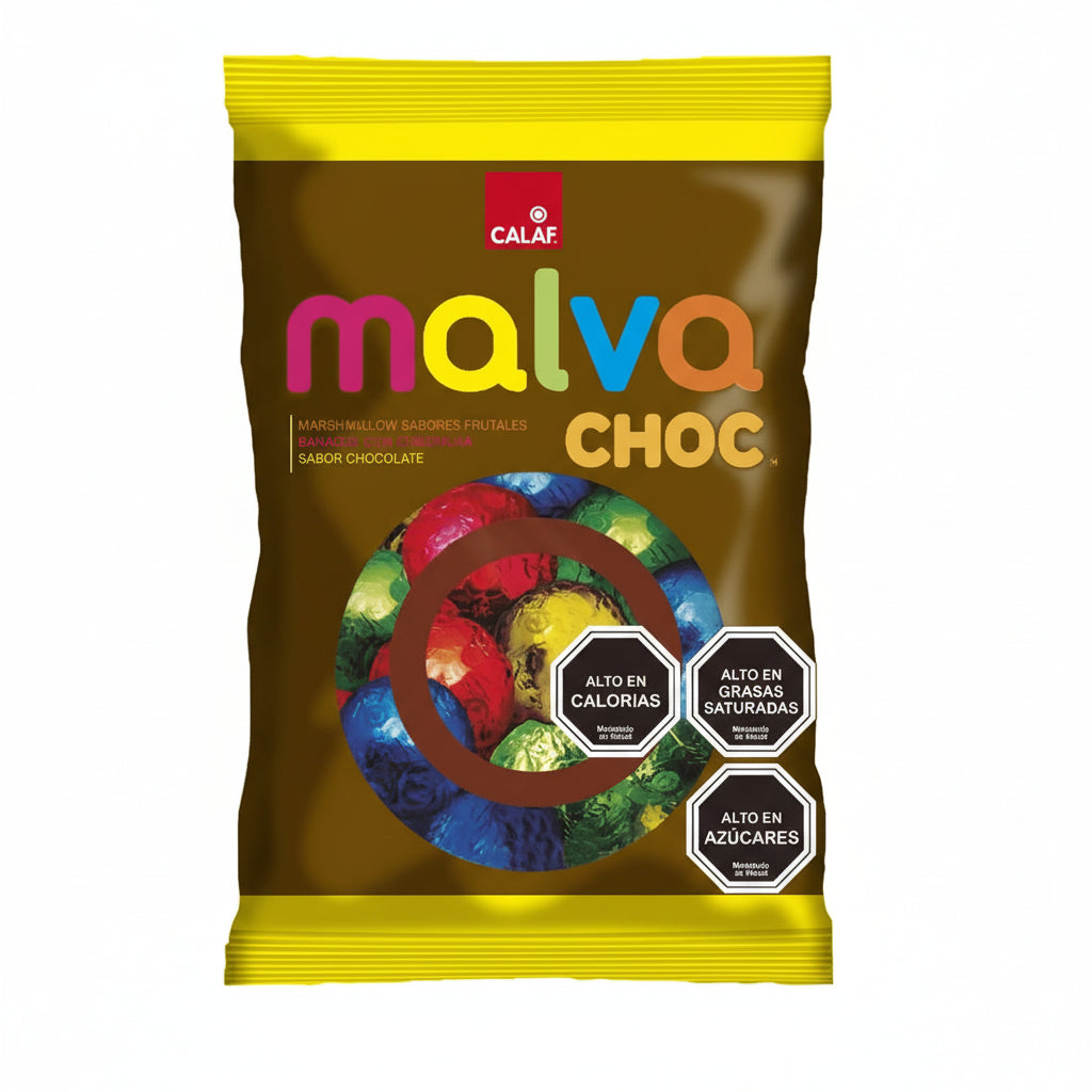 malva choc chilenos marshmellow sabores frutales cubiertos de chocolate presentación de 196 gramos