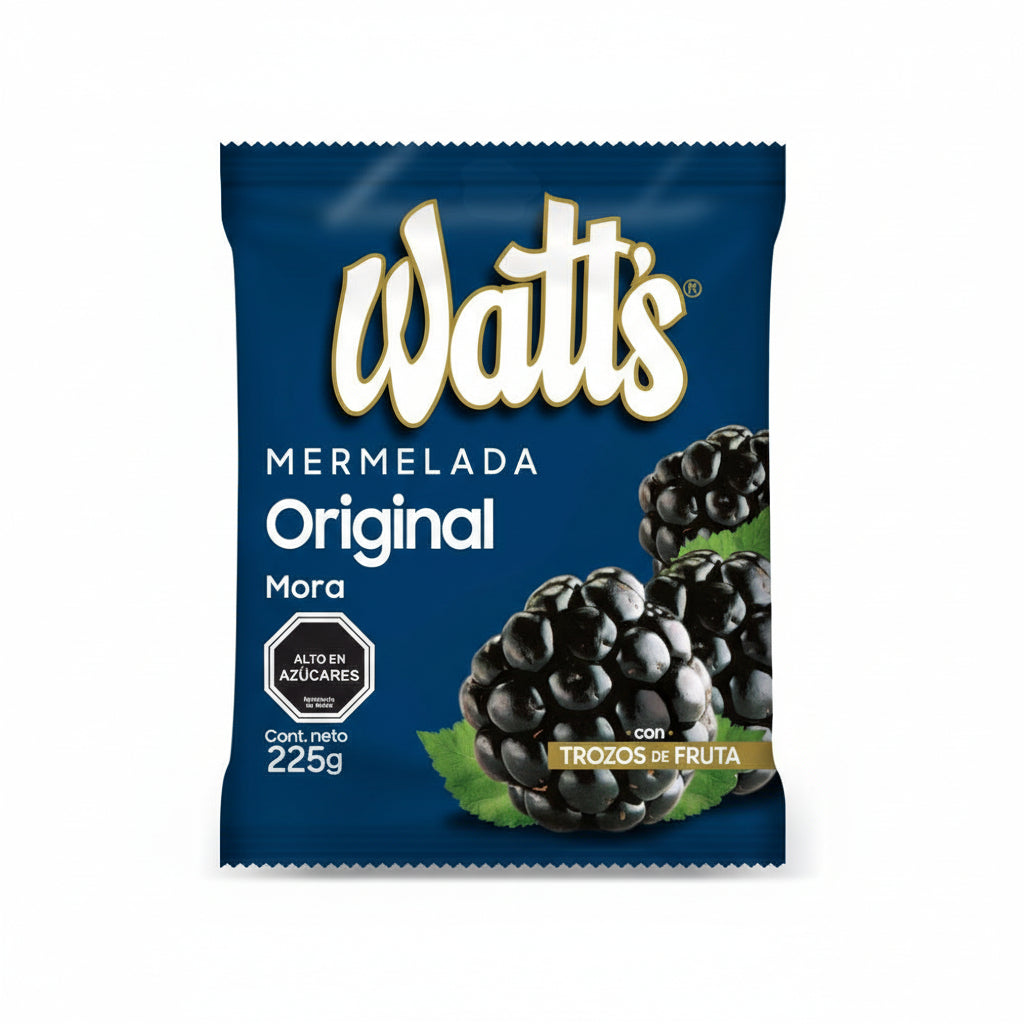 mermelada watts sabor mora presentacion 22 gramos chilena